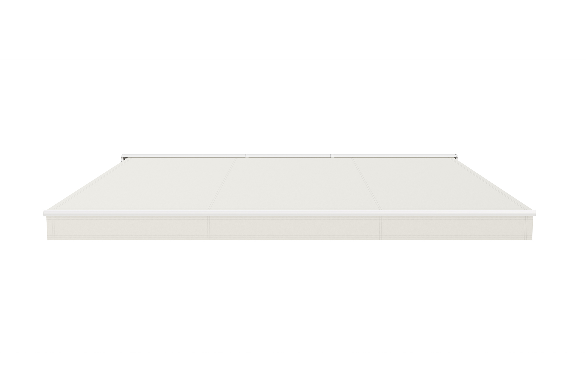Toldo motorizado semicassette blanco FAZZIO 4m x 3m con tejido beige 9