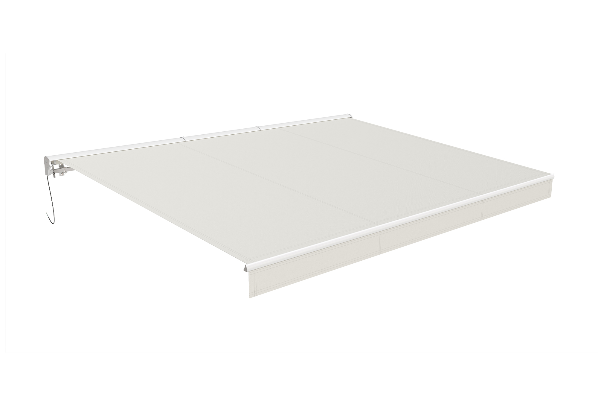 Toldo motorizado semicassette blanco FAZZIO 4m x 3m con tejido beige 10