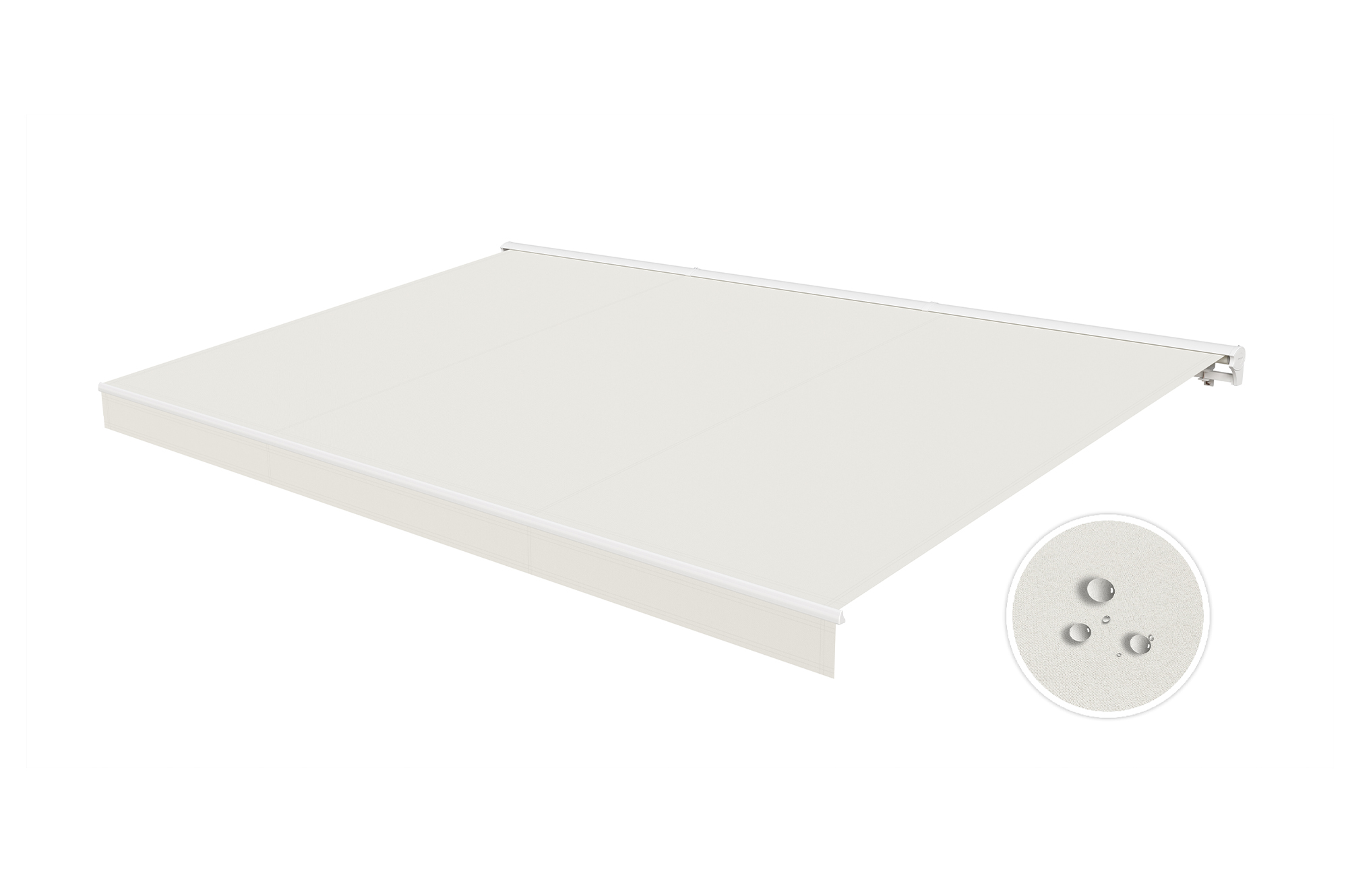 Toldo motorizado semicassette blanco FAZZIO 4m x 3m con tejido beige 7