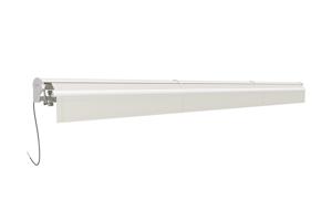 Toldo motorizado semicassette blanco FAZZIO 5m x 3m con tejido beige 13