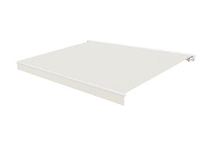 Toldo motorizado semicassette blanco FAZZIO 5m x 3m con tejido beige 11