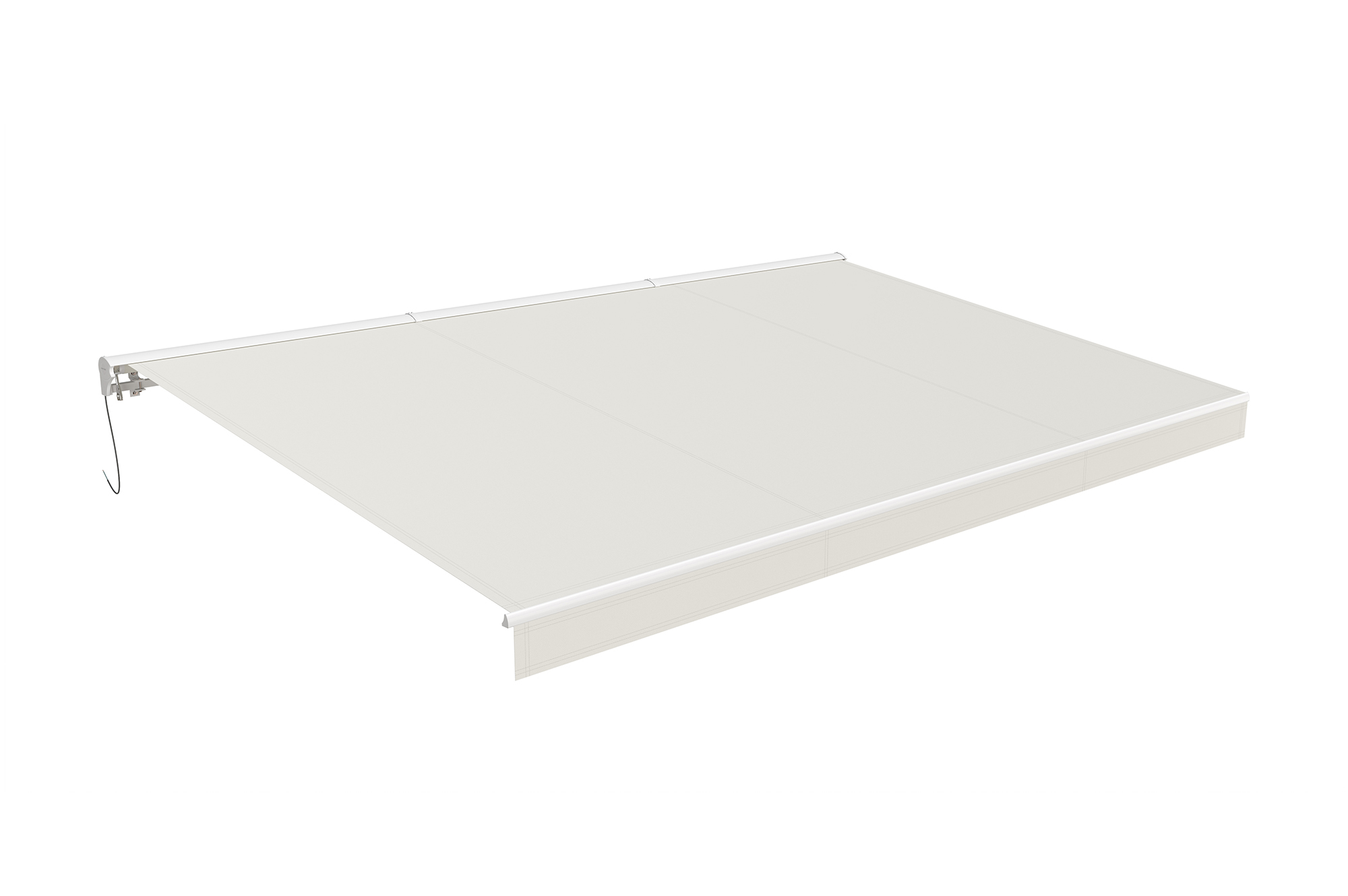 Toldo motorizado semicassette blanco FAZZIO 5m x 3m con tejido beige 10