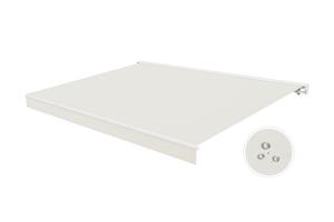 Toldo motorizado semicassette blanco FAZZIO 5m x 3m con tejido beige 7