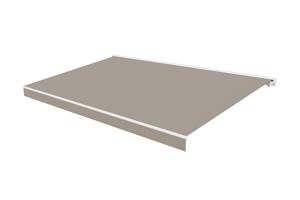 FAZZIO 5m x 3m wit semi-cassette gemotoriseerd zonnescherm met taupekleurig doek 11