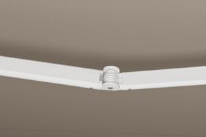 FAZZIO 5m x 3m wit semi-cassette gemotoriseerd zonnescherm met taupekleurig doek 15