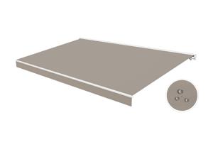 FAZZIO 5m x 3m wit semi-cassette gemotoriseerd zonnescherm met taupekleurig doek 7