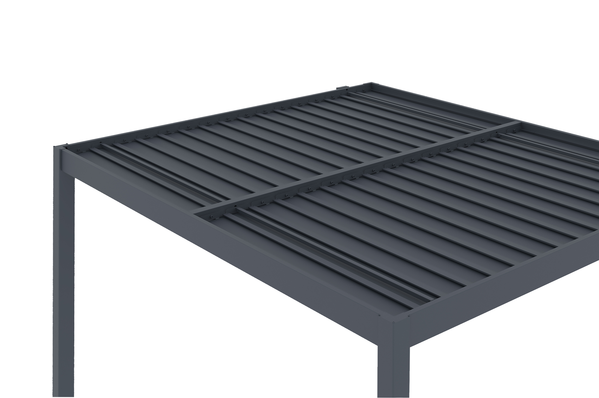 PIANA 3x2,5m bioclimatische aanbouwpergola in antracietgrijs aluminium 8