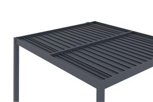 PIANA 3x2,5m bioclimatische aanbouwpergola in antracietgrijs aluminium 8