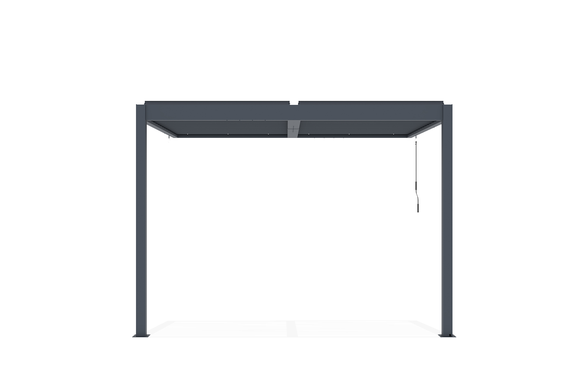 PIANA 3x2,5m bioclimatische aanbouwpergola in antracietgrijs aluminium 12