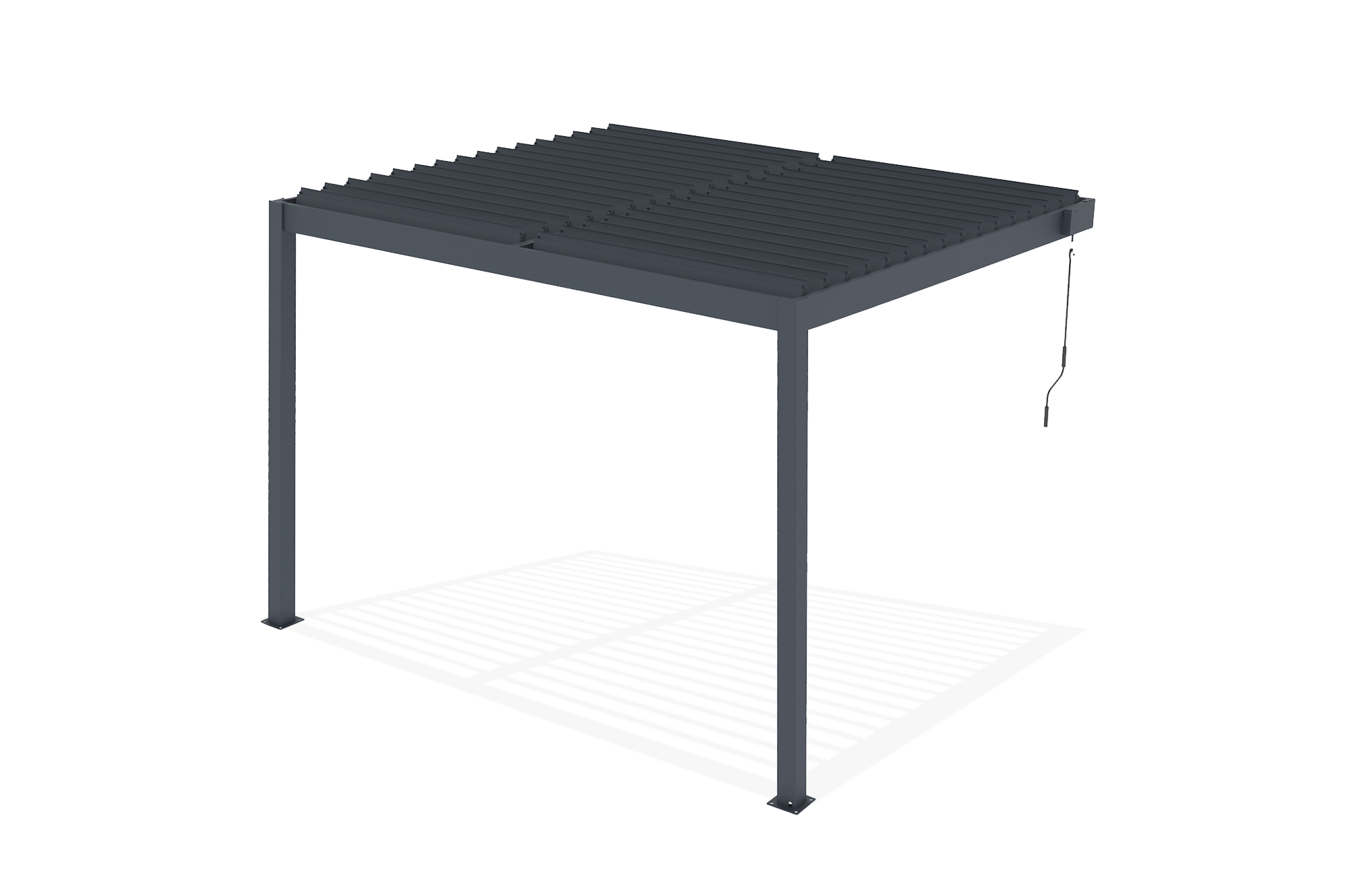 PIANA 3x2,5m bioclimatische aanbouwpergola in antracietgrijs aluminium 6