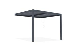 PIANA 3x2,5m bioclimatische aanbouwpergola in antracietgrijs aluminium 14