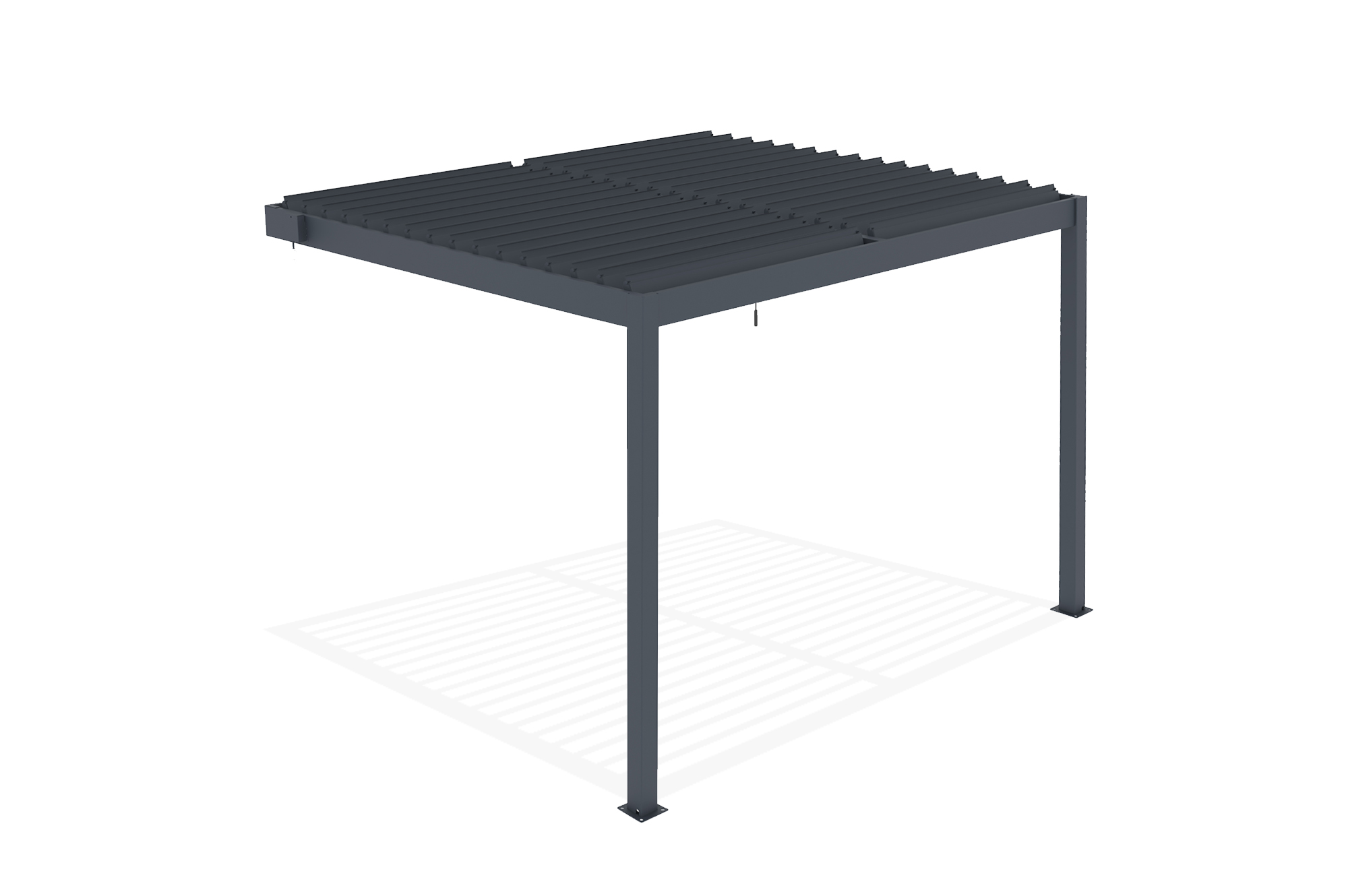 PIANA 3x2,5m bioclimatische aanbouwpergola in antracietgrijs aluminium 7