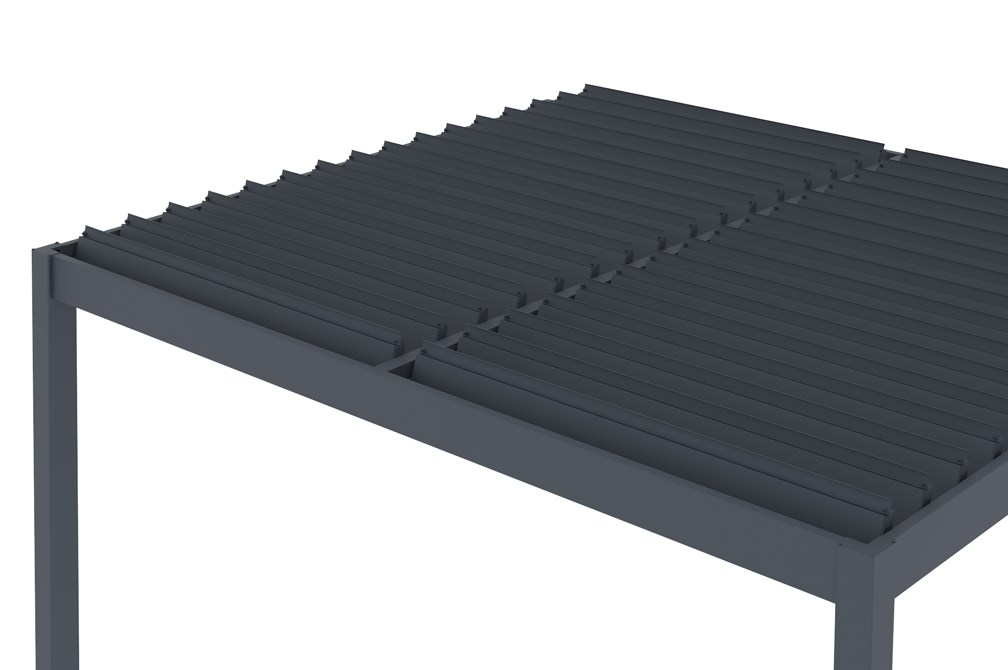 PIANA 3x2,5m bioclimatische aanbouwpergola in antracietgrijs aluminium 9