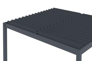 PIANA 3x2,5m bioclimatische aanbouwpergola in antracietgrijs aluminium 9
