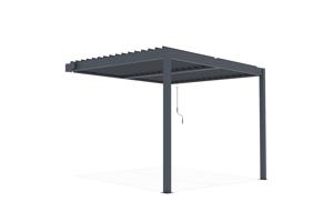 PIANA 3x2,5m bioclimatische aanbouwpergola in antracietgrijs aluminium 15