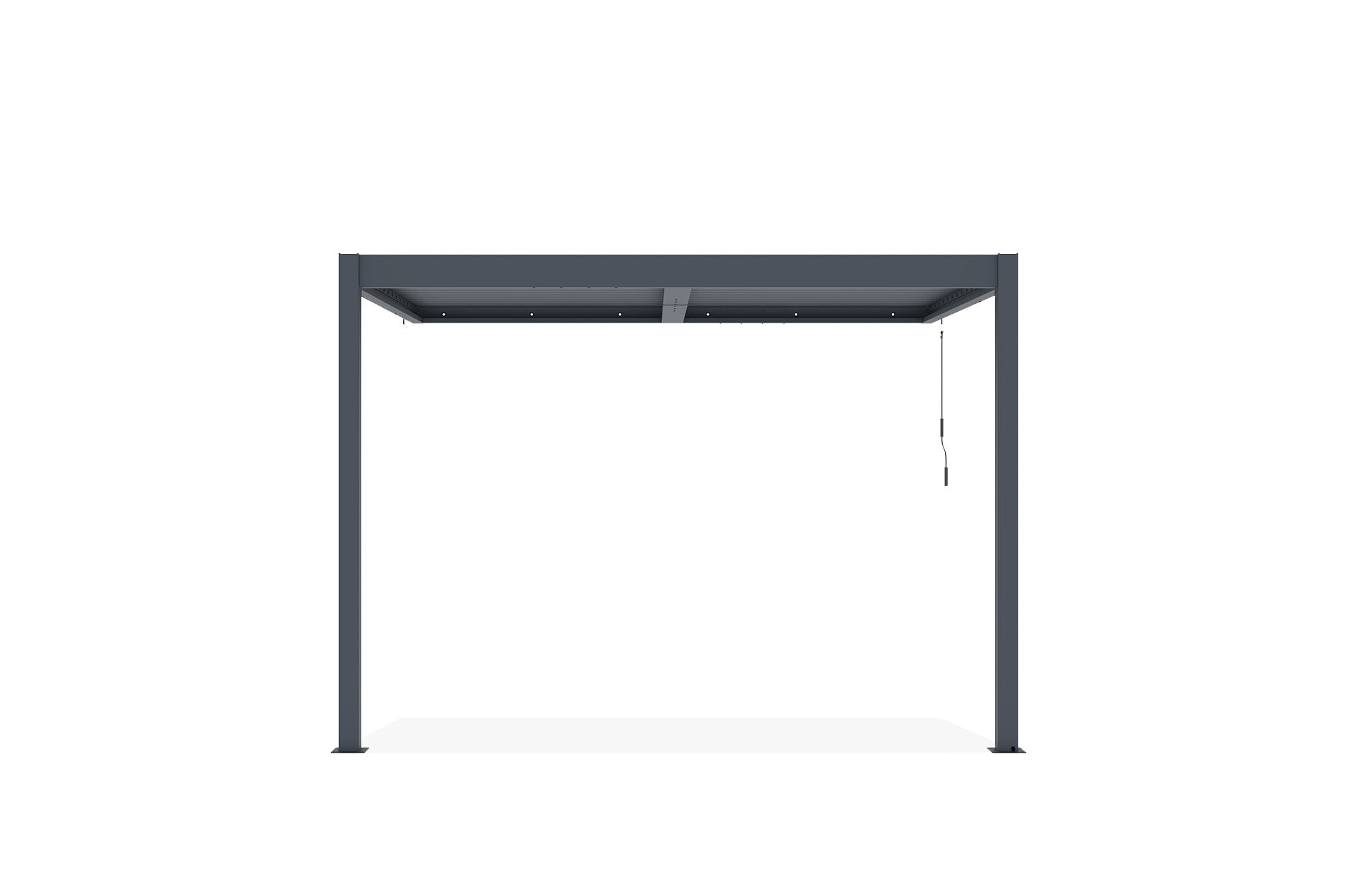 PIANA 3x2,5m bioclimatische aanbouwpergola in antracietgrijs aluminium 3