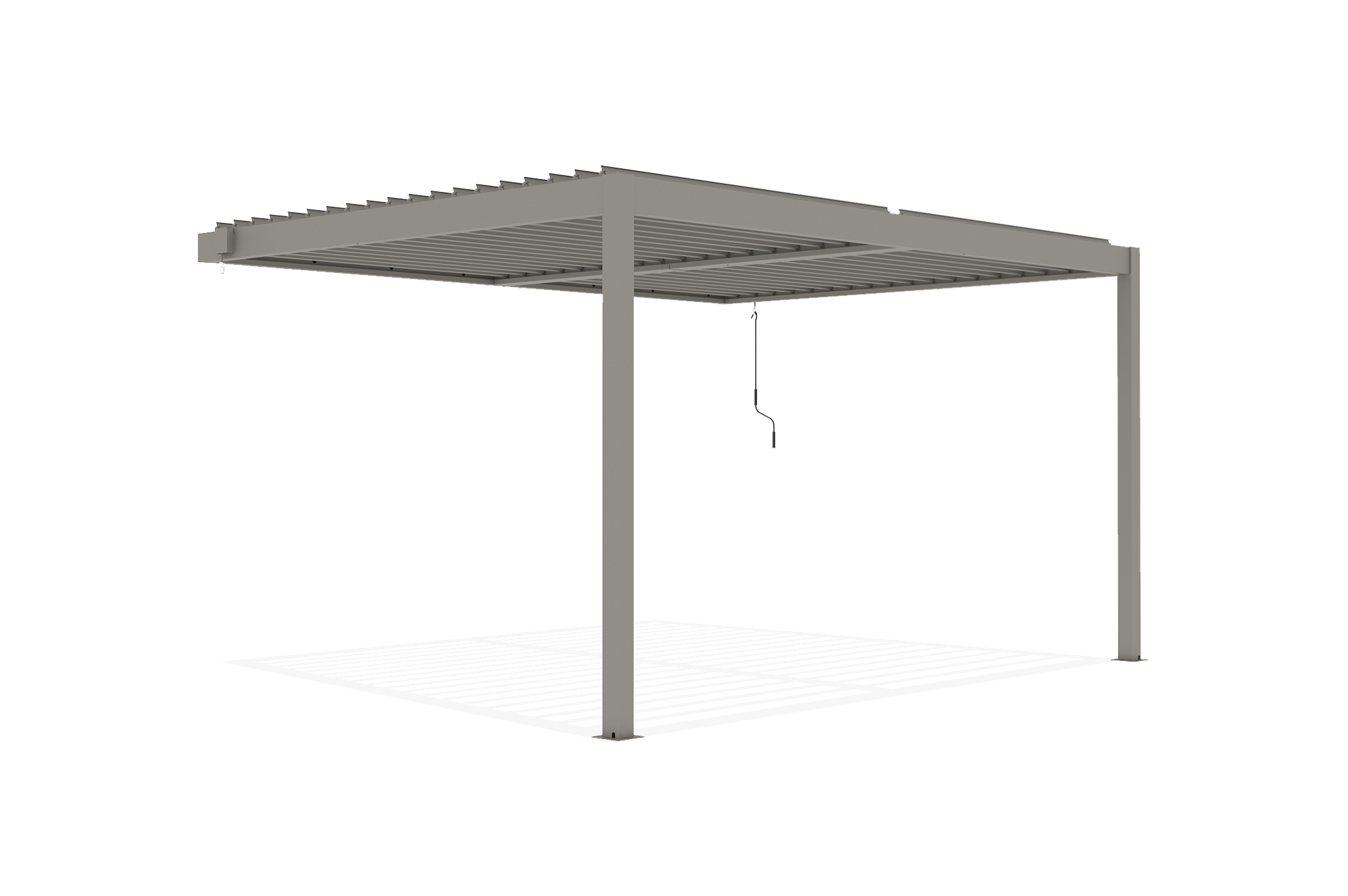 Pérgola bioclimática adosada PIANA 4x3m en aluminio color topo 20