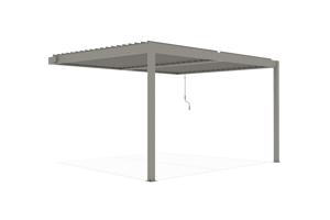 Pérgola bioclimática adosada PIANA 4x3m en aluminio color topo 20