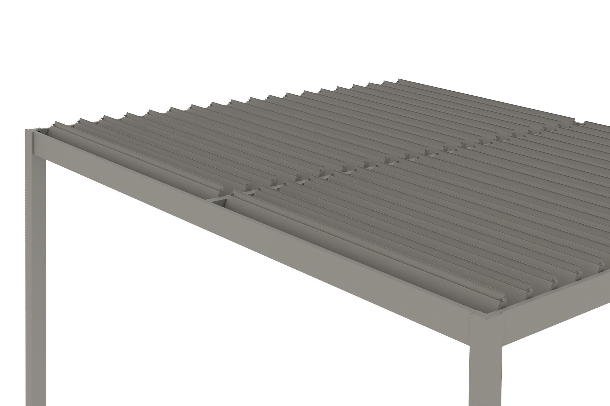 Pérgola bioclimática adosada PIANA 4x3m en aluminio color topo 14
