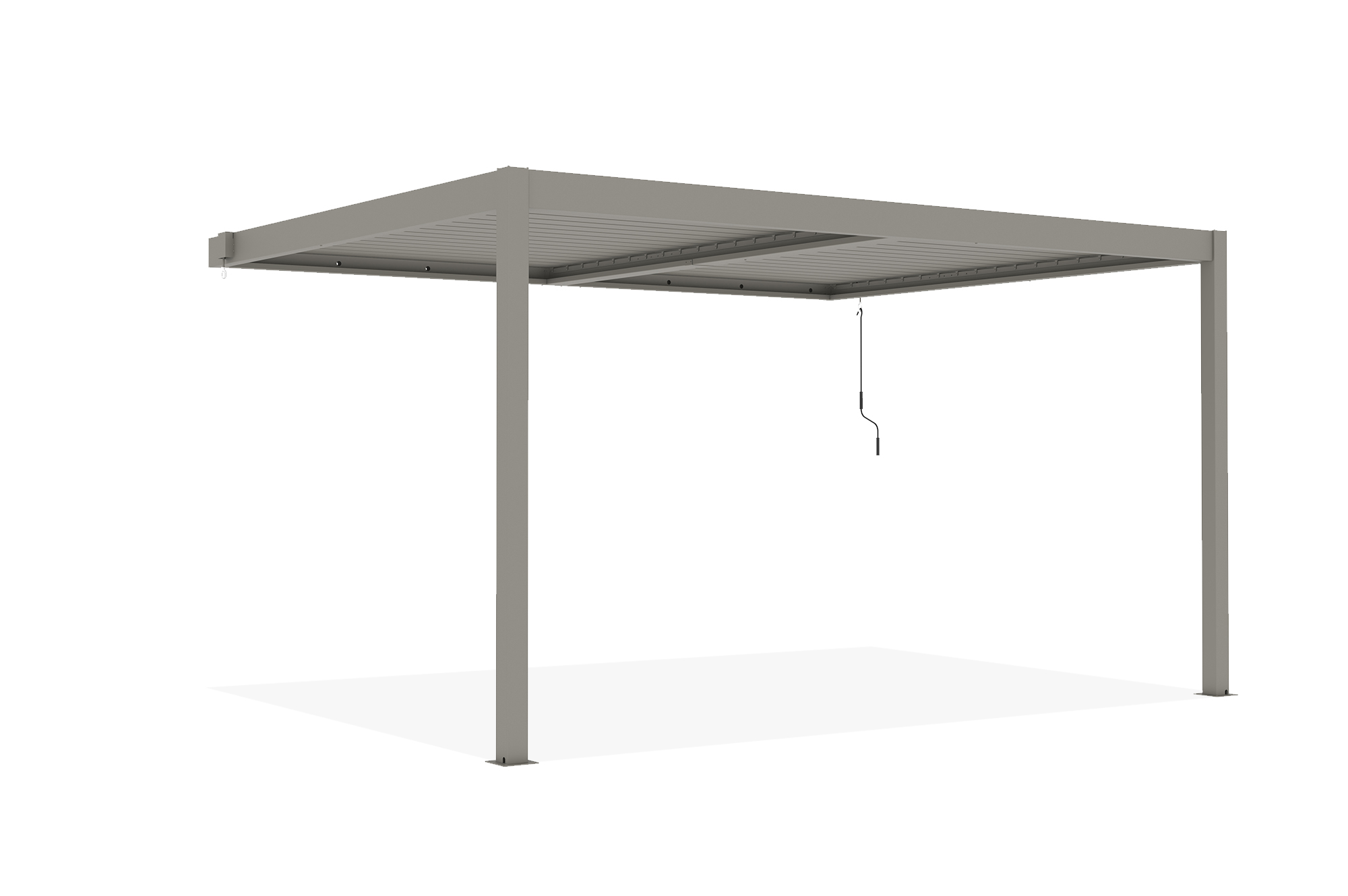 Pérgola bioclimática adosada PIANA 4x3m en aluminio color topo 19