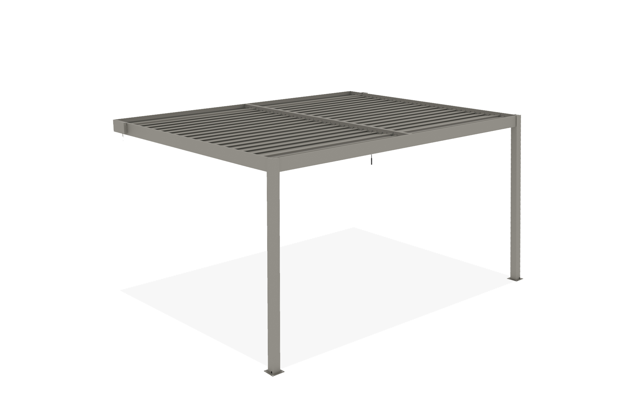 Pérgola bioclimática adosada PIANA 4x3m en aluminio color topo 17