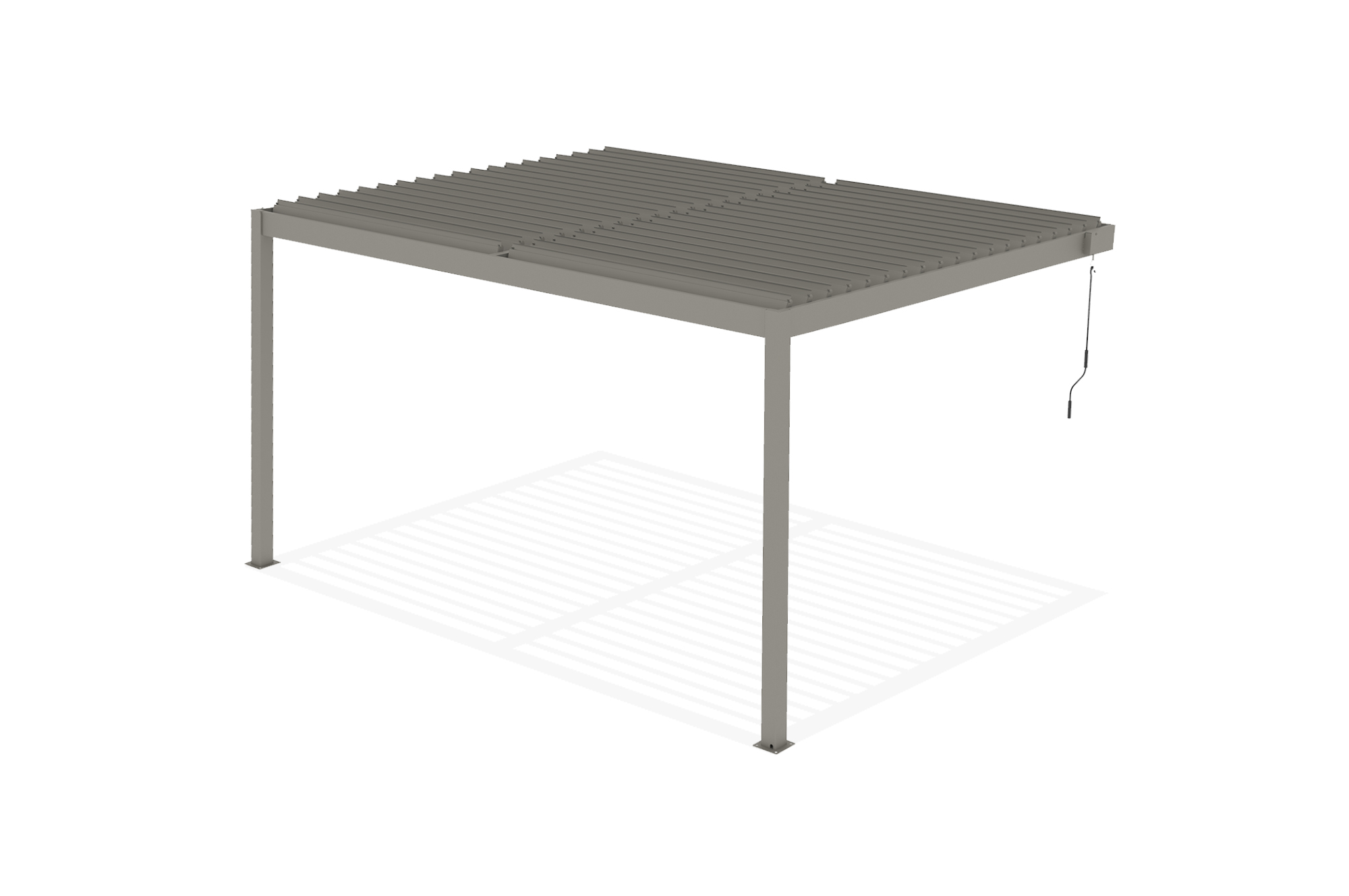 Pérgola bioclimática adosada PIANA 4x3m en aluminio color topo 6