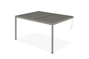 Pérgola bioclimática adosada PIANA 4x3m en aluminio color topo 18