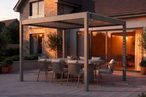 PIANA szabadon álló bioklimatikus pergola, 3x2,5m, bézs alumínium 2