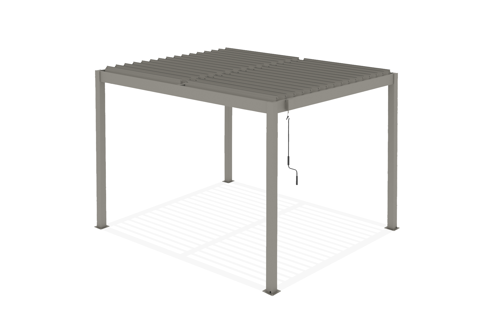 PIANA szabadon álló bioklimatikus pergola, 3x2,5m, bézs alumínium 6