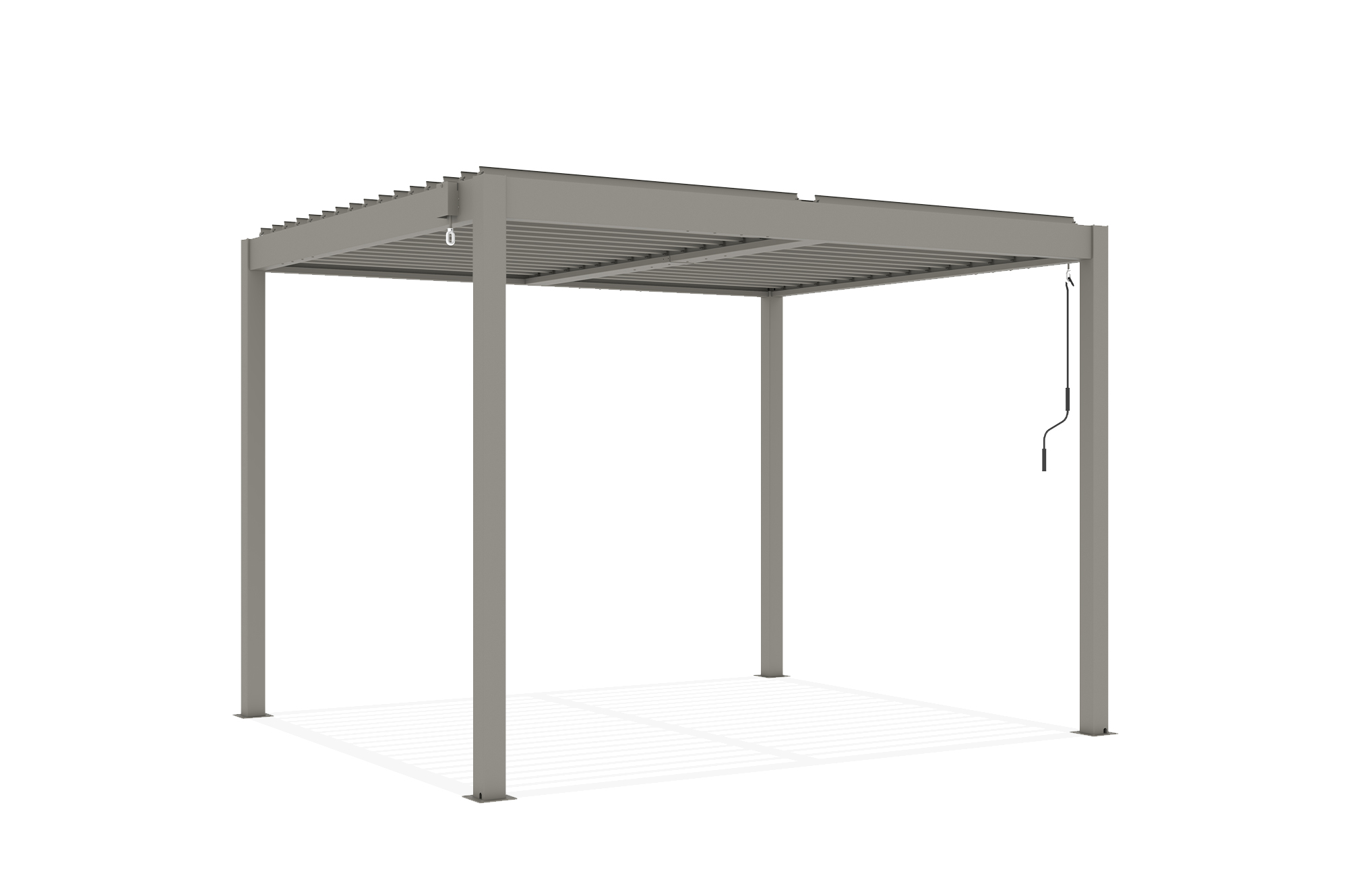 PIANA szabadon álló bioklimatikus pergola, 3x2,5m, bézs alumínium 20