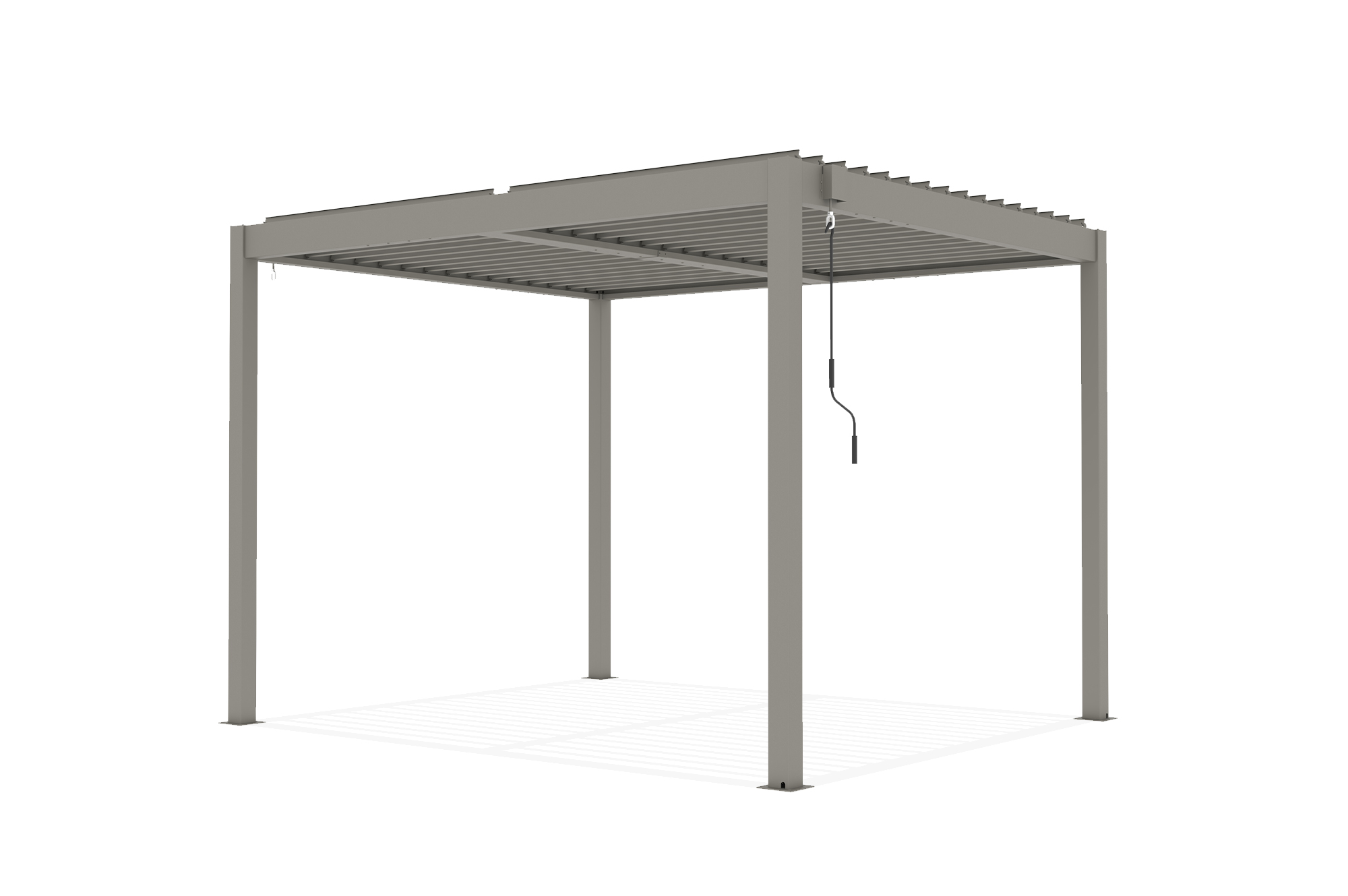 PIANA szabadon álló bioklimatikus pergola, 3x2,5m, bézs alumínium 21