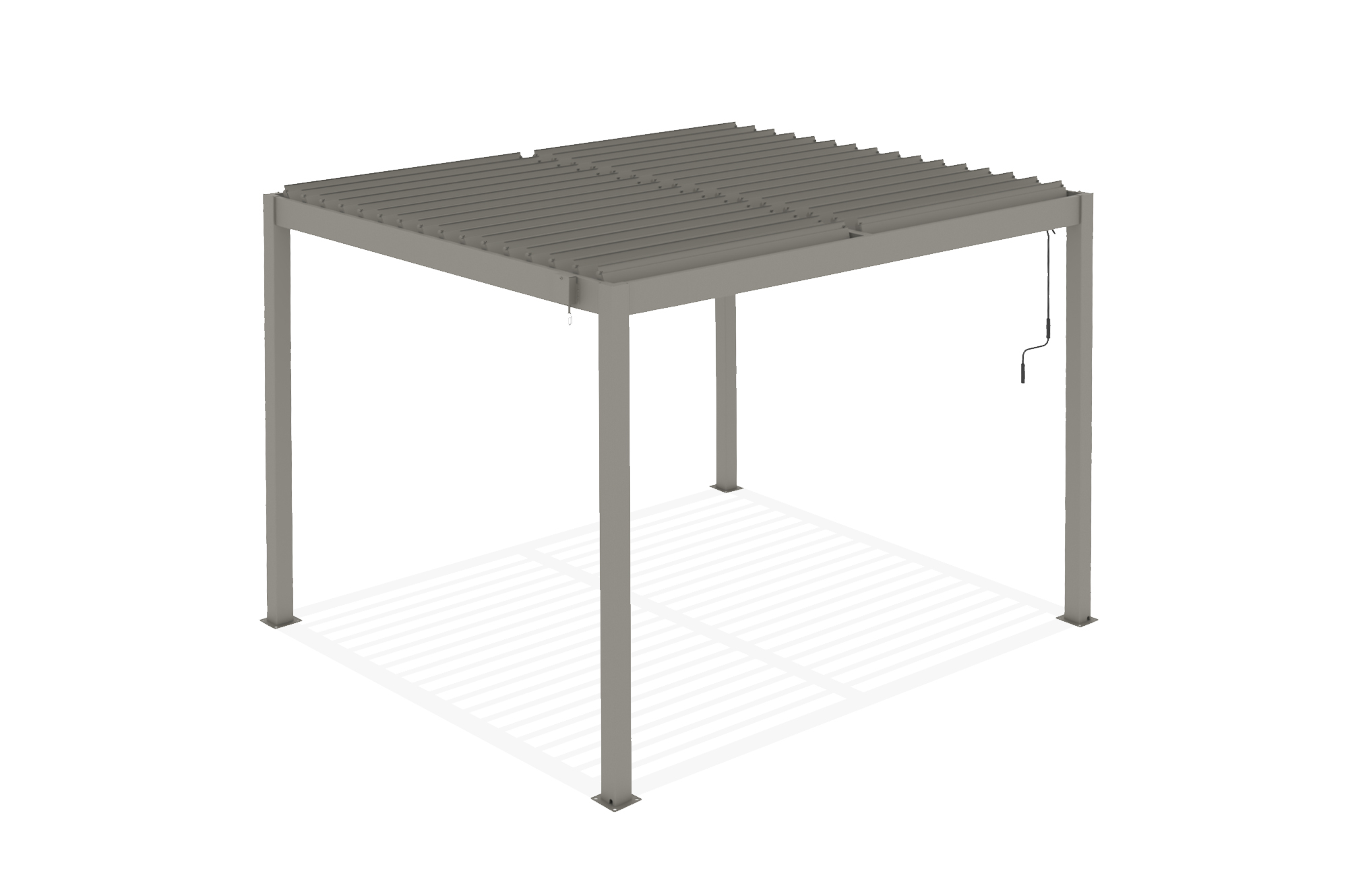 PIANA szabadon álló bioklimatikus pergola, 3x2,5m, bézs alumínium 7