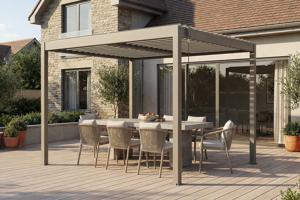 PIANA vrijstaande bioklimatische pergola, 3x2,5m, taupekleurig aluminium main image