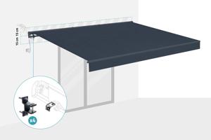 Store banne motorisé à LED semi-coffre gris FAZZIO 4x3m toile grise 7