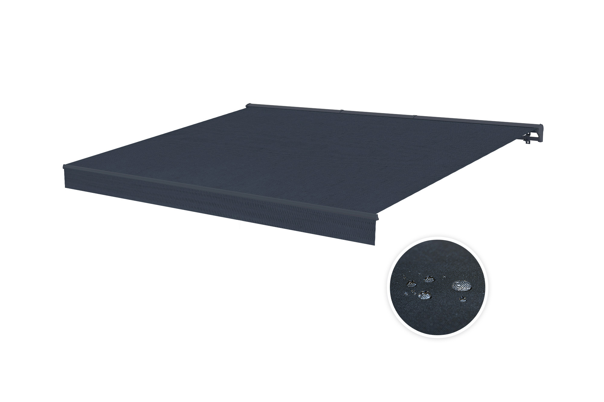 Store banne motorisé à LED semi-coffre gris FAZZIO 4x3m toile grise 8