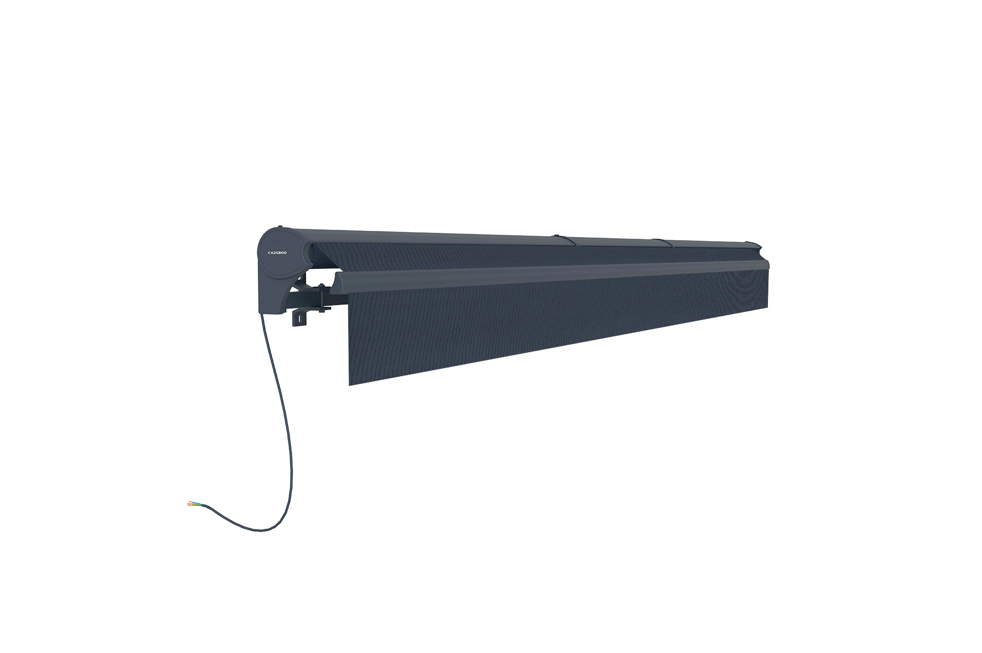 Store banne motorisé à LED semi-coffre gris FAZZIO 4x3m toile grise 14