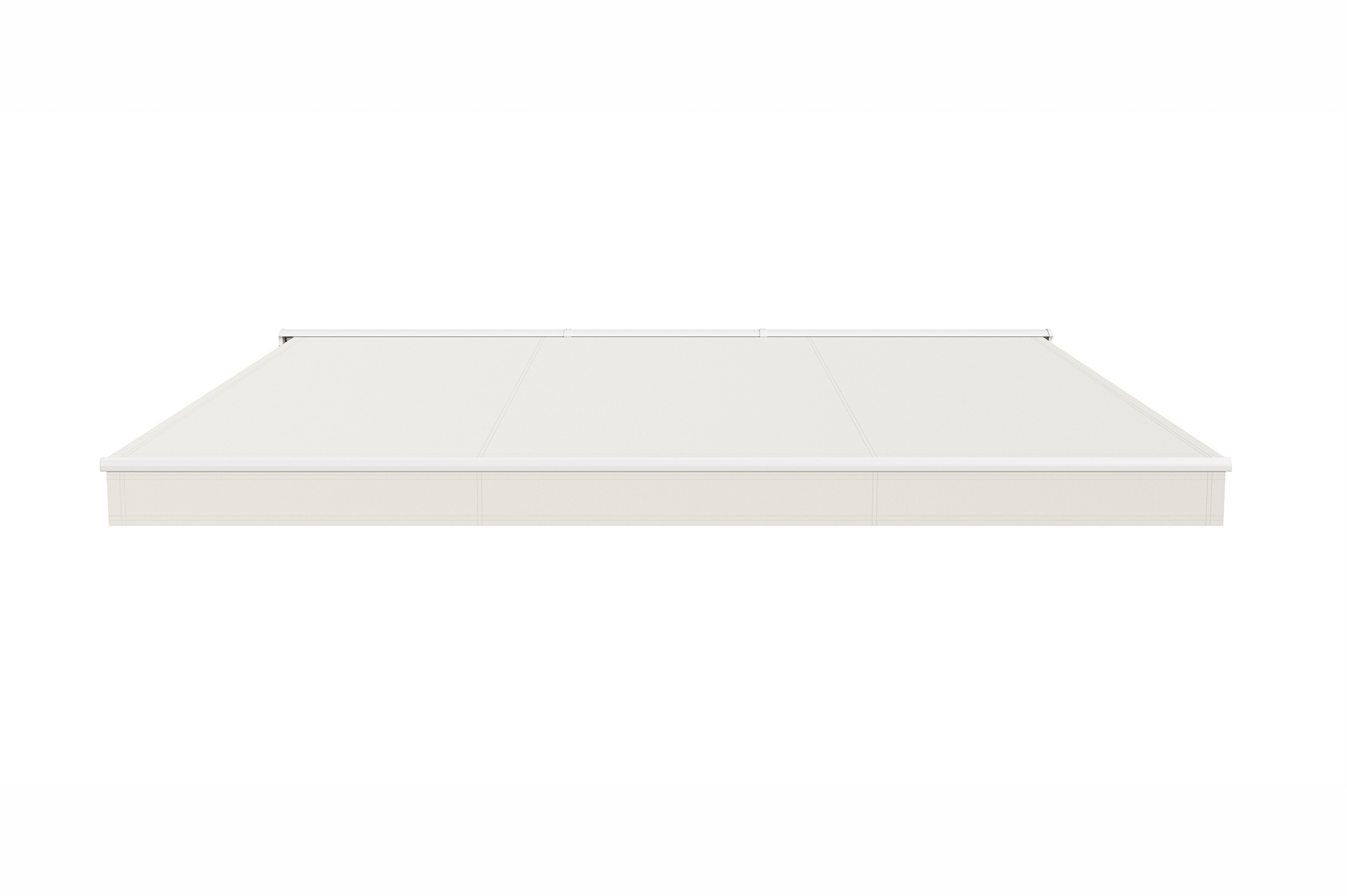 FAZZIO 4x3m witte semi-cassette gemotoriseerde LED-zonnescherm met beige doek 10