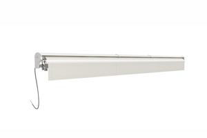 FAZZIO 4x3m witte semi-cassette gemotoriseerde LED-zonnescherm met beige doek 9