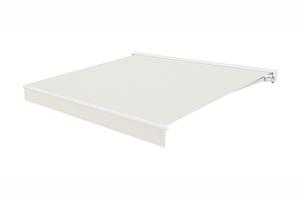 FAZZIO 4x3m witte semi-cassette gemotoriseerde LED-zonnescherm met beige doek 12