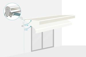 FAZZIO 4x3m witte semi-cassette gemotoriseerde LED-zonnescherm met beige doek 5