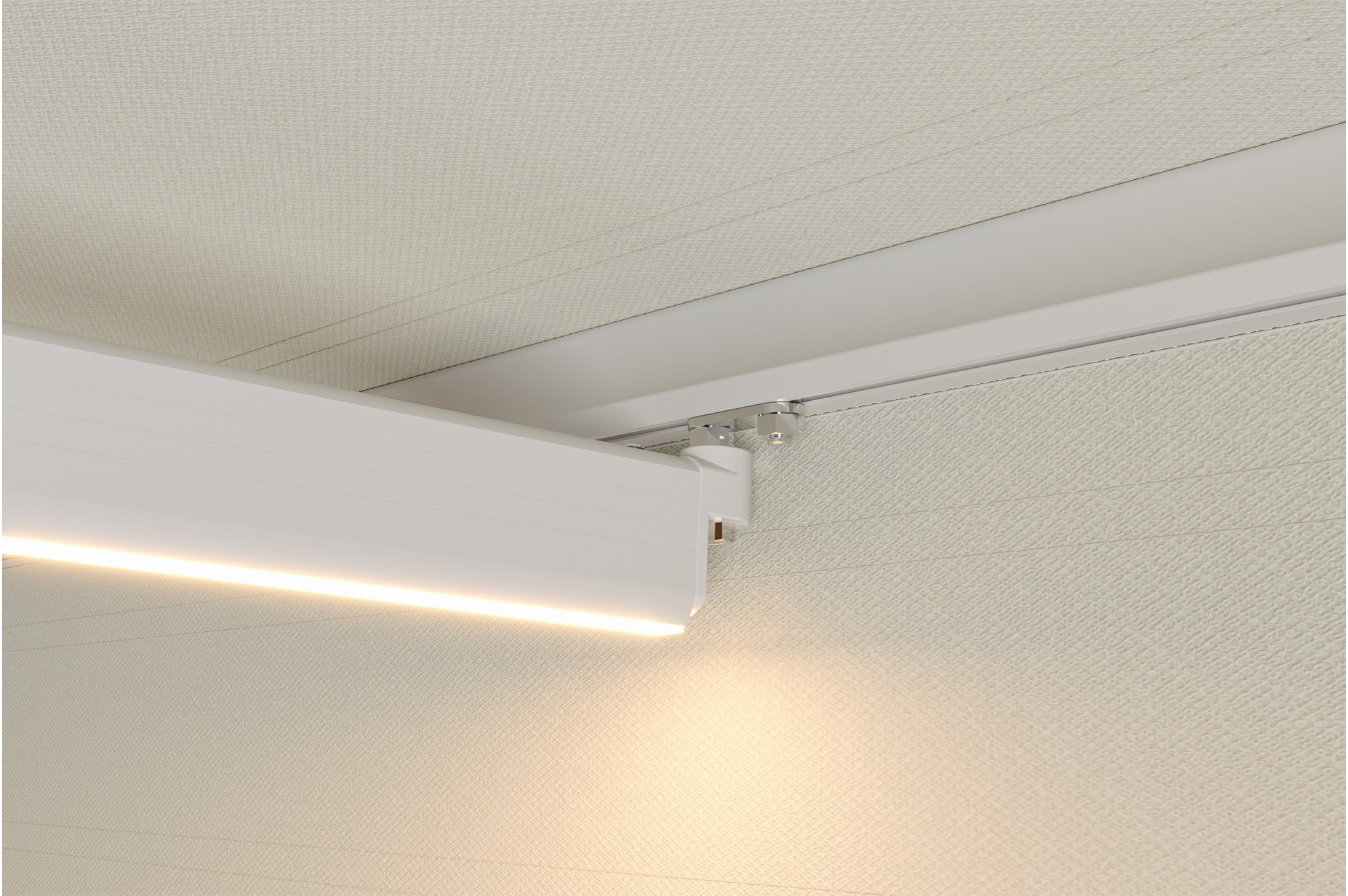 FAZZIO 4x3m witte semi-cassette gemotoriseerde LED-zonnescherm met beige doek 17