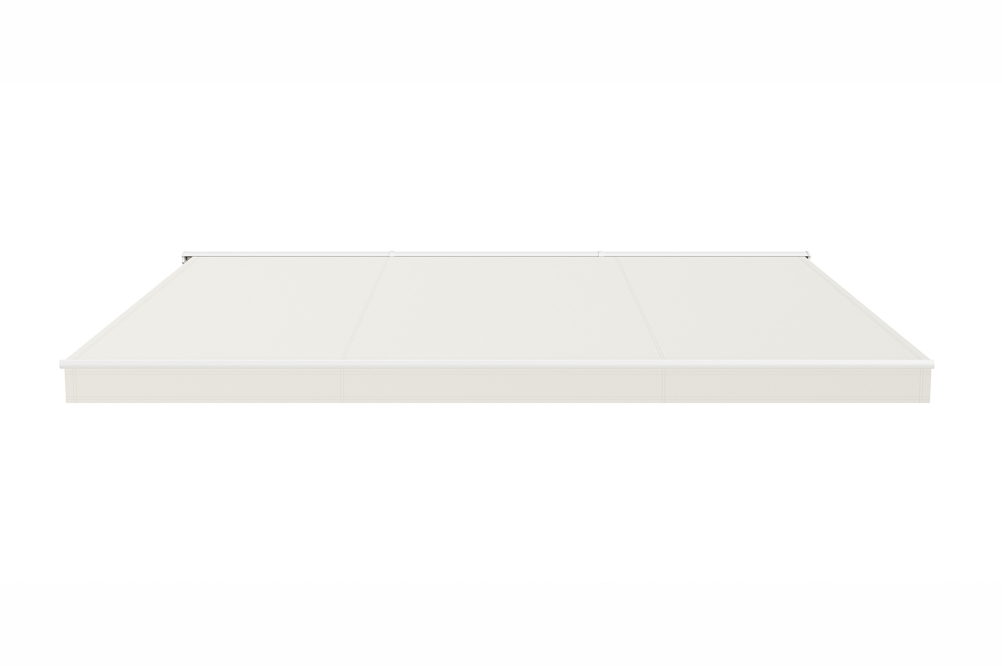 Store banne motorisé à LED semi-coffre blanc FAZZIO 5x3m toile beige 10