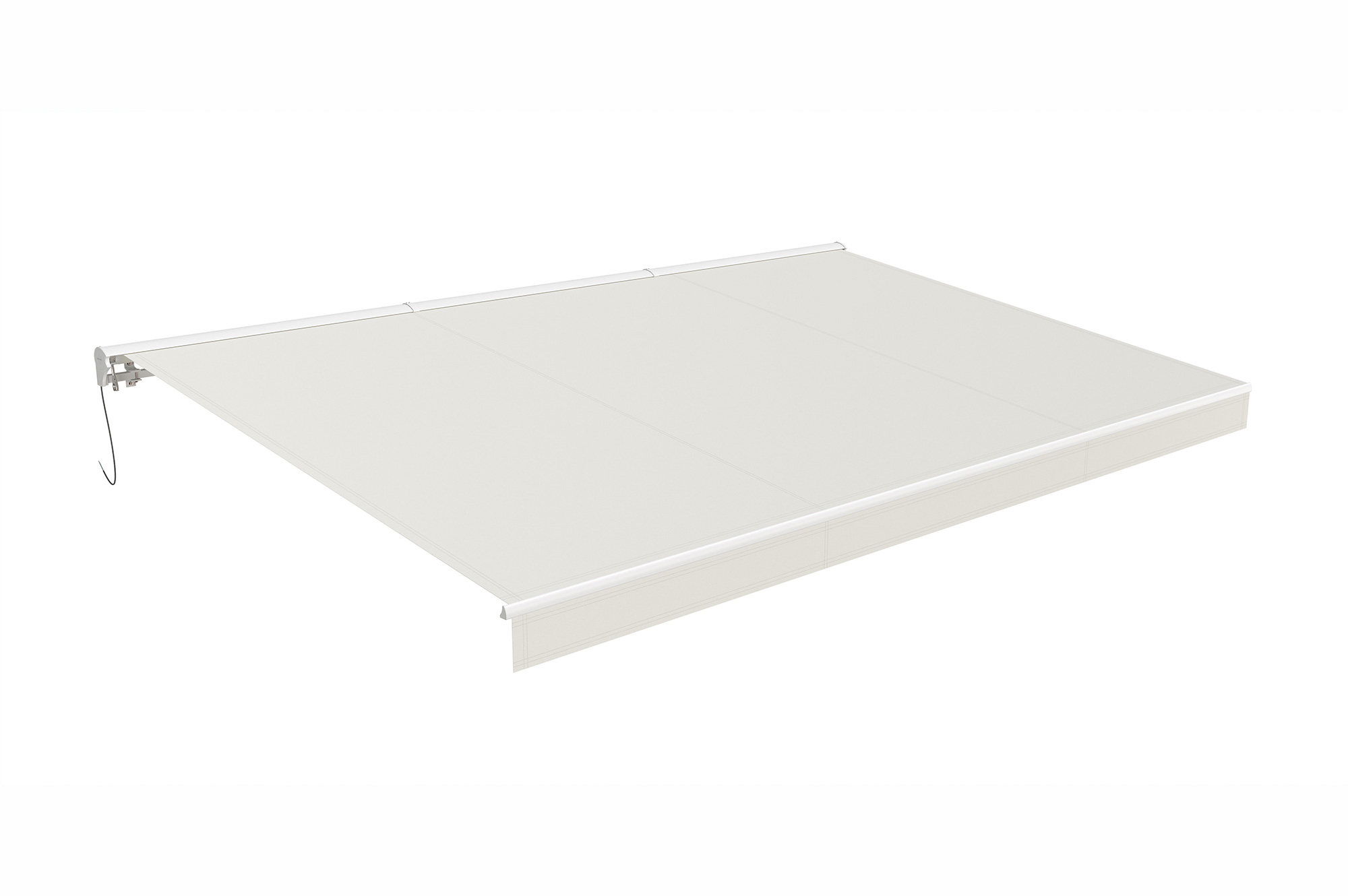 Store banne motorisé à LED semi-coffre blanc FAZZIO 5x3m toile beige 11