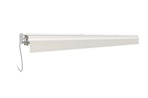 Store banne motorisé à LED semi-coffre blanc FAZZIO 5x3m toile beige 14