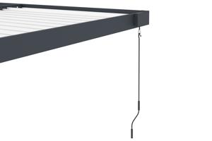 AGOSTA 4x3 bioklimatikus pergola, falra szerelhető, 250 cm magas - Szürke alumínium fehér lécekkel 12