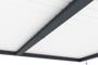 Pérgola bioclimática adosada AGOSTA 4x3m, aluminio gris con lamas blancas
