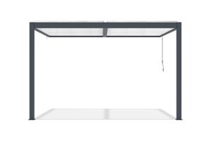AGOSTA 4x3 bioklimatikus pergola, falra szerelhető, 250 cm magas - Szürke alumínium fehér lécekkel 6