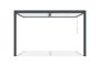 Pérgola bioclimática adosada AGOSTA 4x3m, aluminio gris con lamas blancas