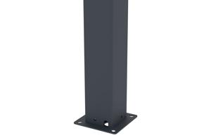 AGOSTA 4x3 bioklimatikus pergola, falra szerelhető, 250 cm magas - Szürke alumínium fehér lécekkel 11