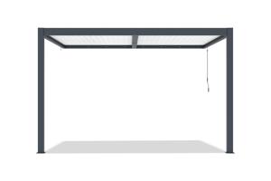 AGOSTA 4x3 bioklimatikus pergola, falra szerelhető, 250 cm magas - Szürke alumínium fehér lécekkel 3